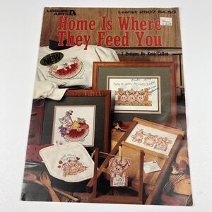 VTG 1994 Leisure Arts Home Is Where They Feed You Pig Cross Stitch Leaflet 2507